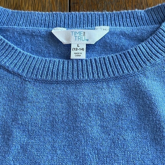 NWT Time and Tru Sweater Sky Blue Size L 12 to 14 - Picture 3 of 11